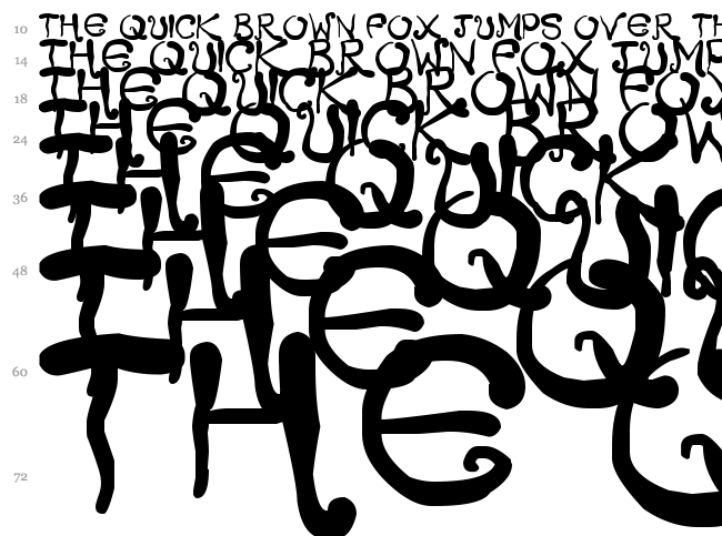 Creepy Scrawly font waterfall